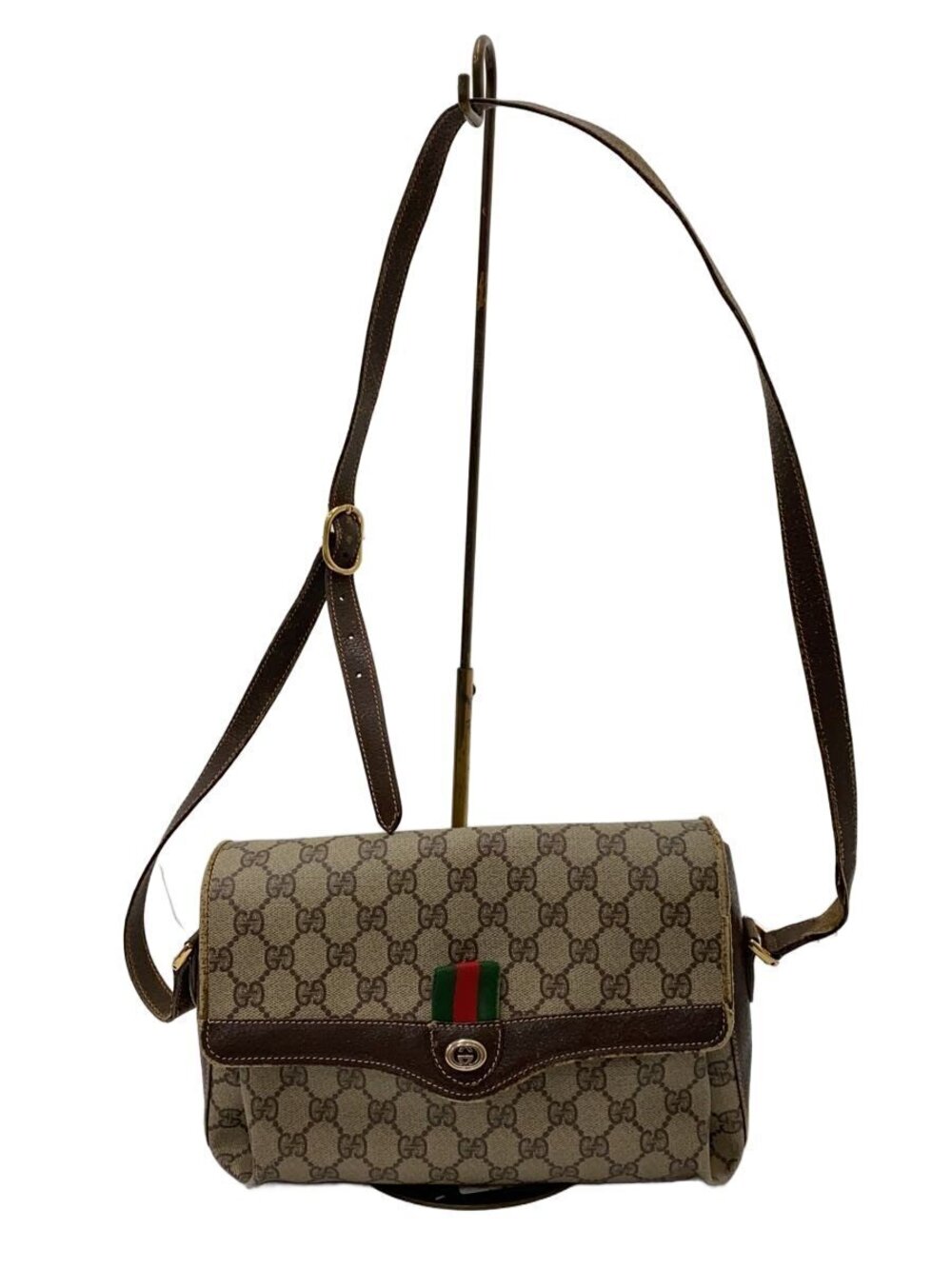 Gucci Sherry Line GG Supreme shoulder bag brown leather web
